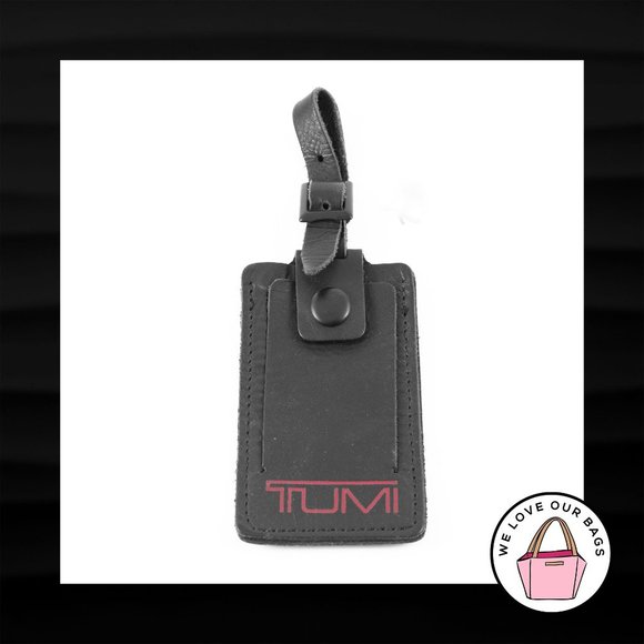 Tumi Accessories Tumi Black Leather Luggage Tag Id Loop Key Fob Bag
